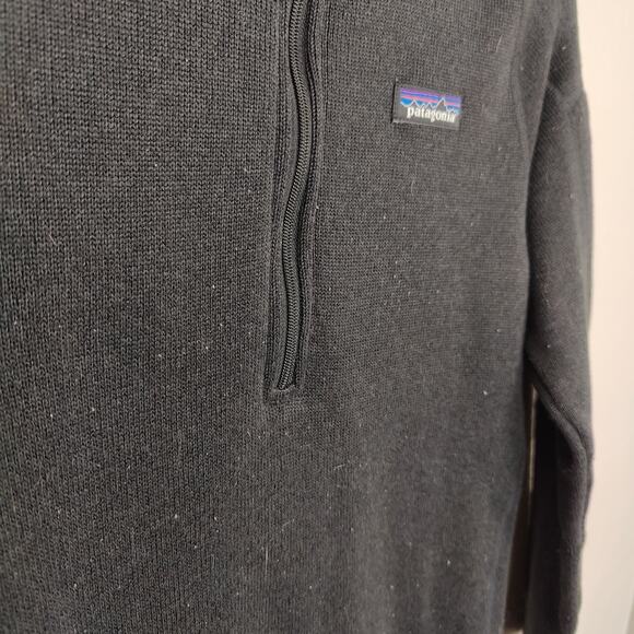Patagonia Better Sweater 1/4-Zip Fleece Jacket Womens Small Black Service Titan - Picture 4 of 8